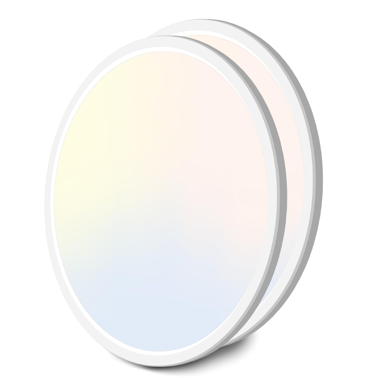zemty 6Pack 12-Inch LED Flush Mount Ceiling Lights, 24W 3200Lumens 5 CCT Adjustable (3000K-6500K), Round Bright Light Fixture for Bedroom Kitchen Bathroom Hallway Closet(White)