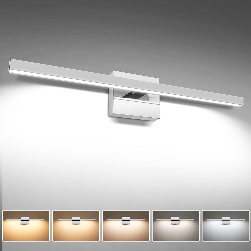 VOLISUN Modern Bathroom Vanity Light 23.6 inch, 14W Dimmable 5CCT Led Bathroom Light Fixture Over Mirror, Black Bar Vanity Light for Bathrooms Mirror Cabinets Bedroom-ETL Certificated
