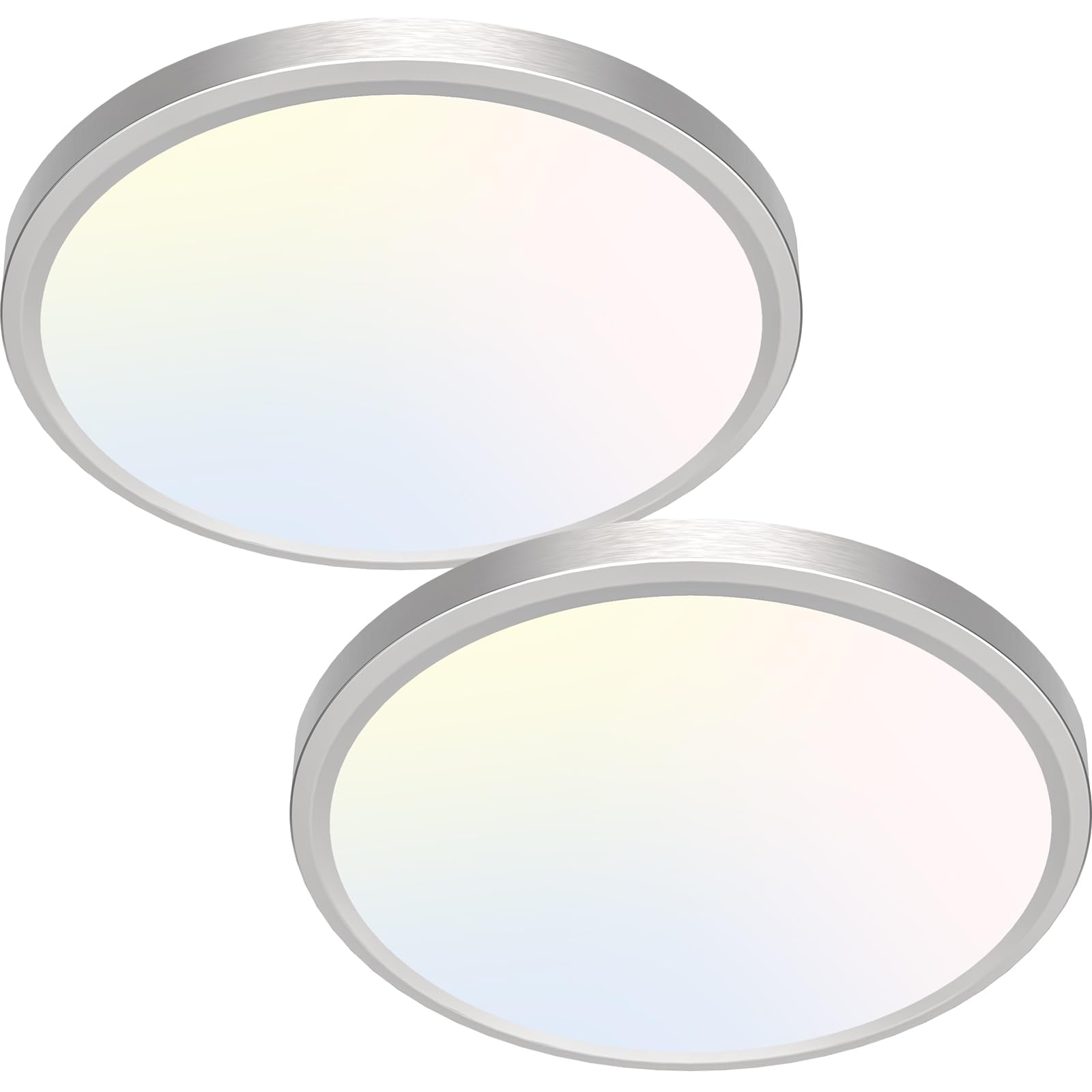 zemty 6Pack 12-Inch LED Flush Mount Ceiling Lights, 24W 3200Lumens 5 CCT Adjustable (3000K-6500K), Round Bright Light Fixture for Bedroom Kitchen Bathroom Hallway Closet(White)