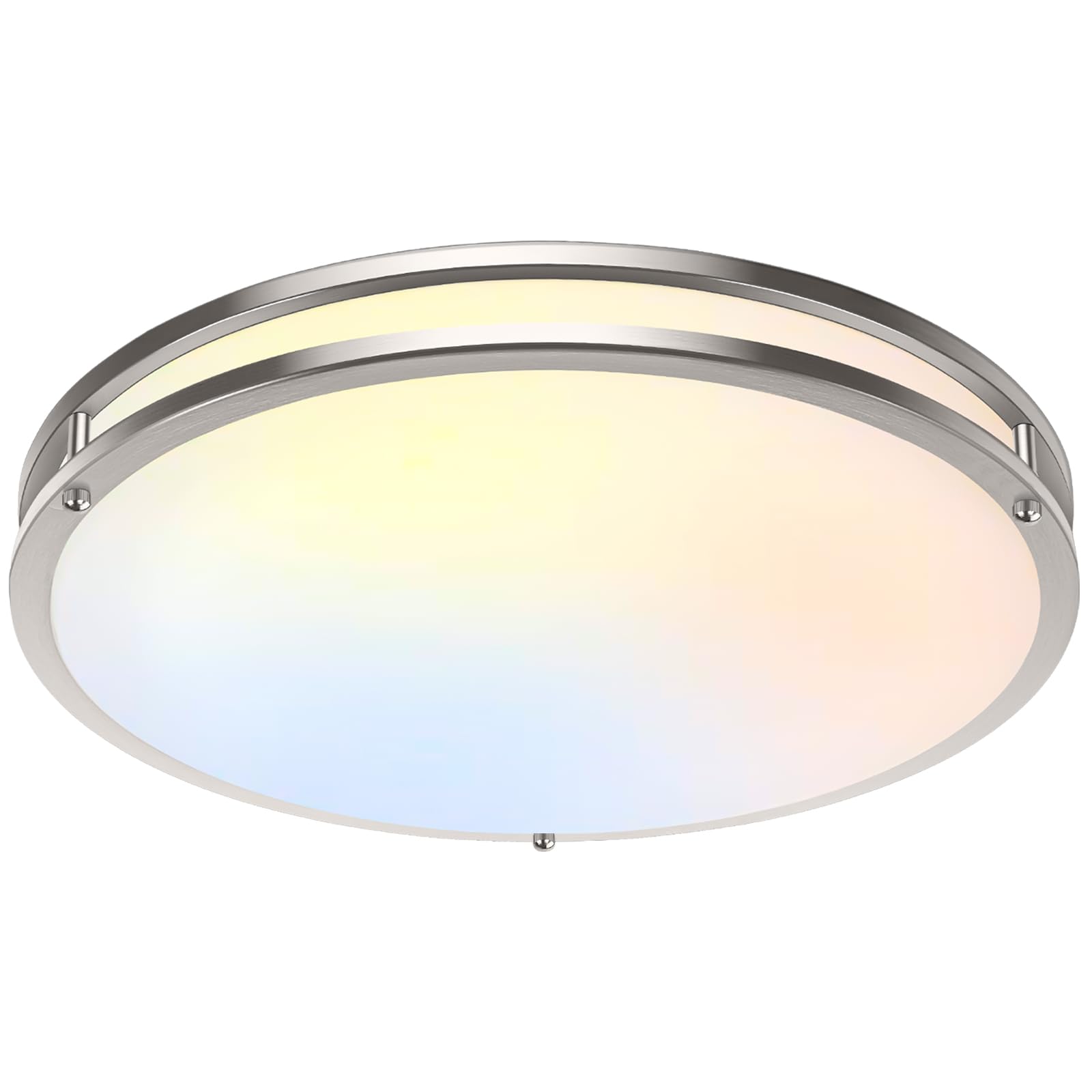 36W LED Ceiling Lights 3600lm Super Bright, Dimmable Flush Mount Light Fixtures 6500K/5000K/4000K/3000K/2700K Adjusted Modern Ceiling Lights 2PACK, 13 Inch Ceiling Lamps for Bedroom Kitchen, Nickle