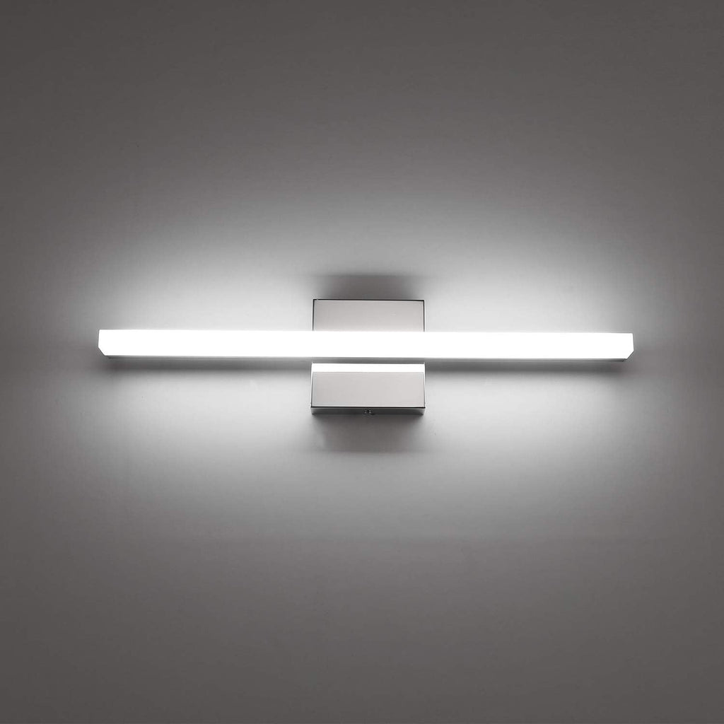 Combuh Modern Bathroom Light Fixtures Over Mirror Vanity Lighting Gentle, 16 Inch 9W Led Chrome Small Restroom Wall Lamps Bar for Bathroom Linear Modernas Lámparas Luces para Baño Cool White 6000K