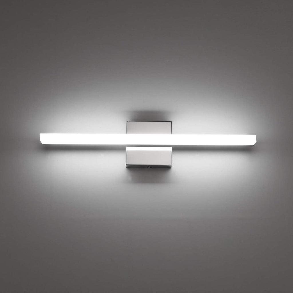 Combuh Modern Bathroom Light Fixtures Over Mirror Vanity Lighting Gentle, 16 Inch 9W Led Chrome Small Restroom Wall Lamps Bar for Bathroom Linear Modernas Lámparas Luces para Baño Cool White 6000K