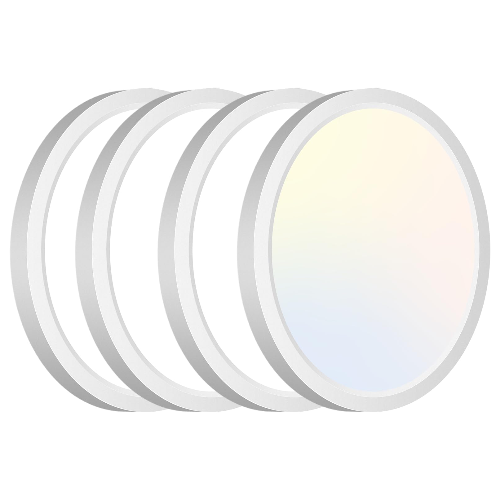 zemty 6Pack 12-Inch LED Flush Mount Ceiling Lights, 24W 3200Lumens 5 CCT Adjustable (3000K-6500K), Round Bright Light Fixture for Bedroom Kitchen Bathroom Hallway Closet(White)