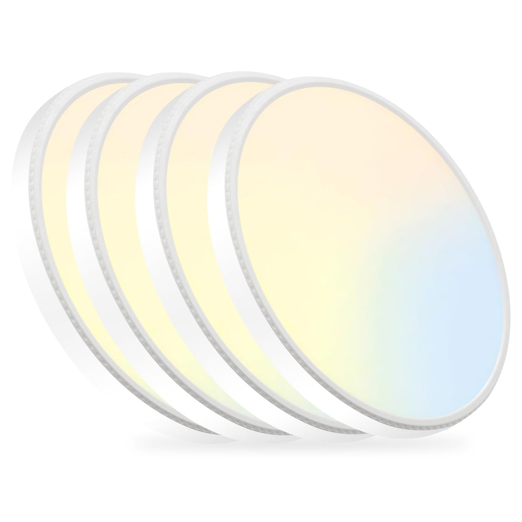 WKONCLDY 6PACK 3200lm LED Flush Mount Ceiling Light, Super Slim 12 inch LED Ceiling Light, 5000K Daylight LED Ceiling Light for Bedroom, Living Room, Dining Room, Garage and Office (White, Six Pack)