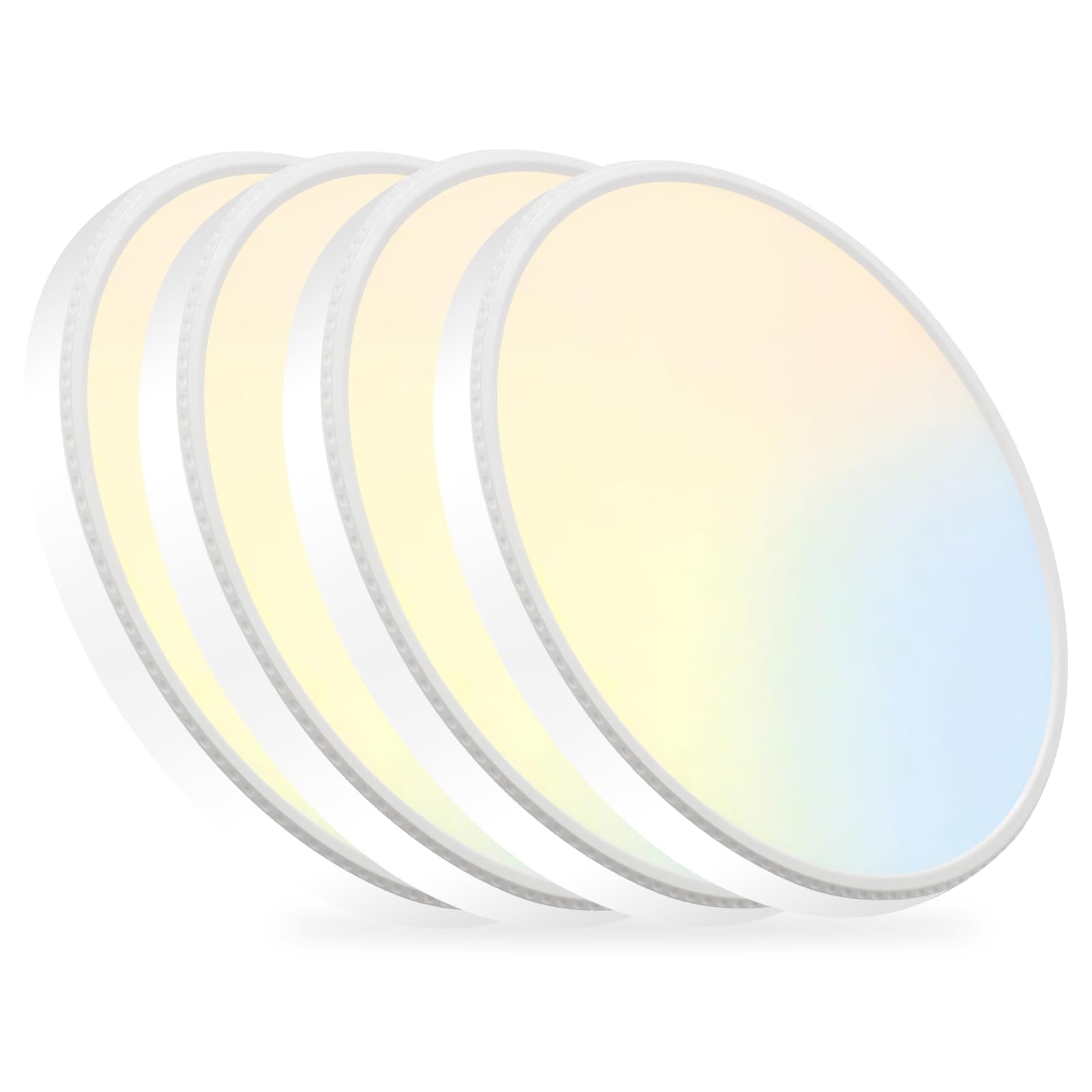 WKONCLDY 6PACK 3200lm LED Flush Mount Ceiling Light, Super Slim 12 inch LED Ceiling Light, 5000K Daylight LED Ceiling Light for Bedroom, Living Room, Dining Room, Garage and Office (White, Six Pack)