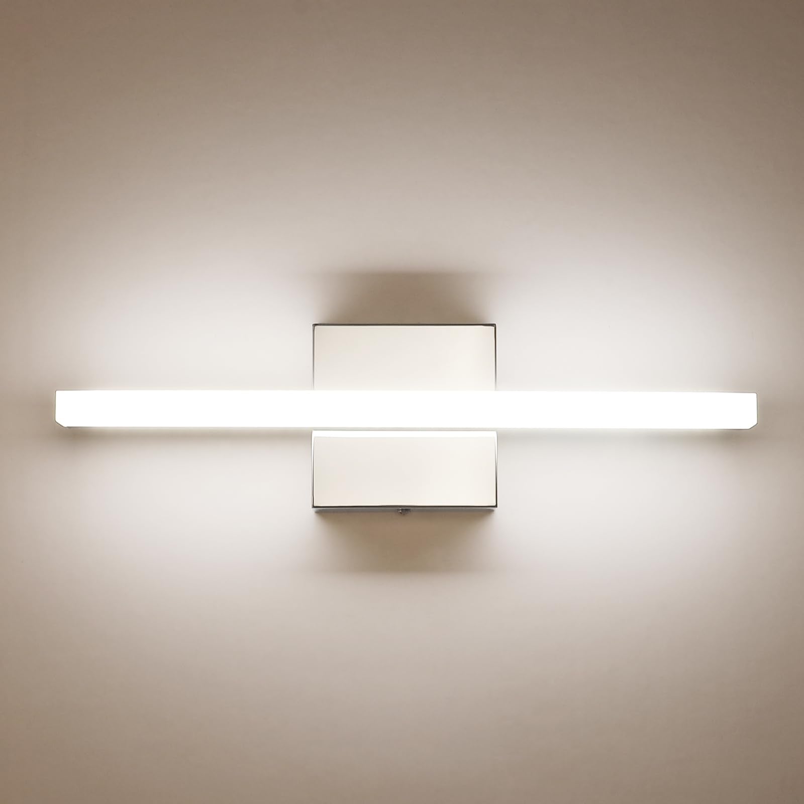 Combuh Modern Bathroom Light Fixtures Over Mirror Vanity Lighting Gentle, 16 Inch 9W Led Chrome Small Restroom Wall Lamps Bar for Bathroom Linear Modernas Lámparas Luces para Baño Cool White 6000K