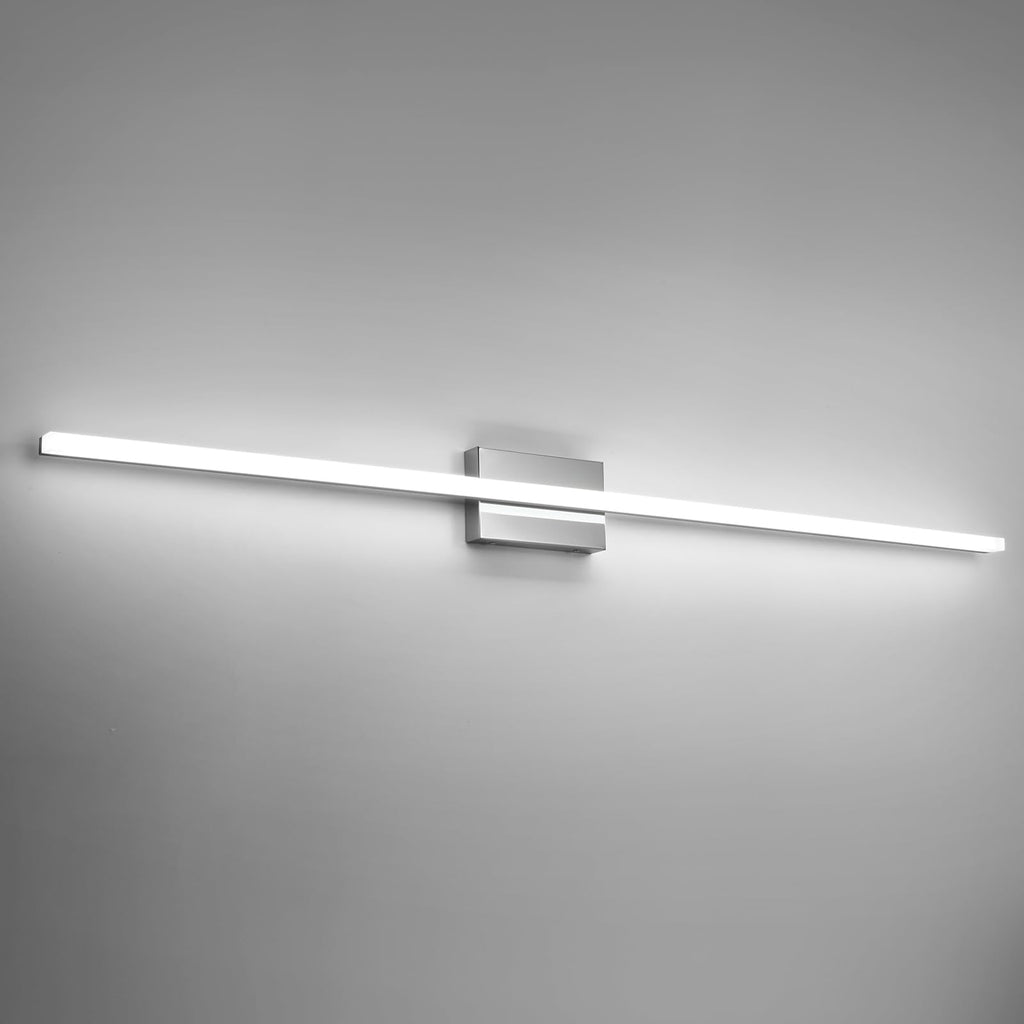 Combuh Modern Bathroom Light Fixtures Over Mirror Vanity Lighting Gentle, 16 Inch 9W Led Chrome Small Restroom Wall Lamps Bar for Bathroom Linear Modernas Lámparas Luces para Baño Cool White 6000K