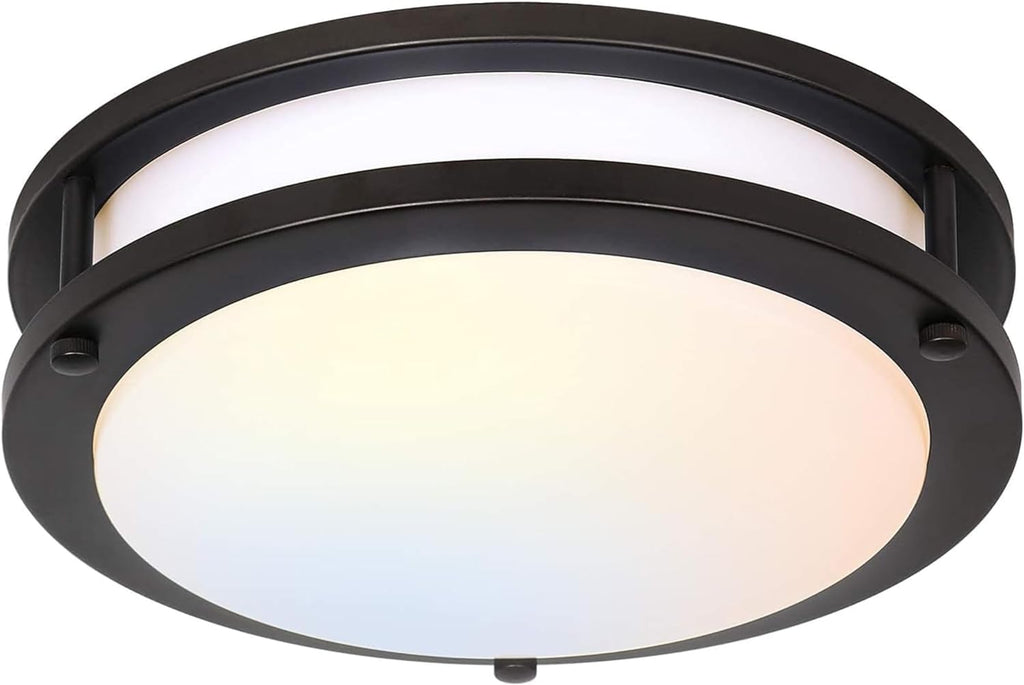 13 inch Flush Mount LED Ceiling Light Fixture, 2700K/3000K/3500K/4000K/5000K Adjustable Ceiling Lights, Brushed Nickel Saturn Dimmable Lighting for Hallway Bathroom Kitchen or Stairwell, ETL Listed