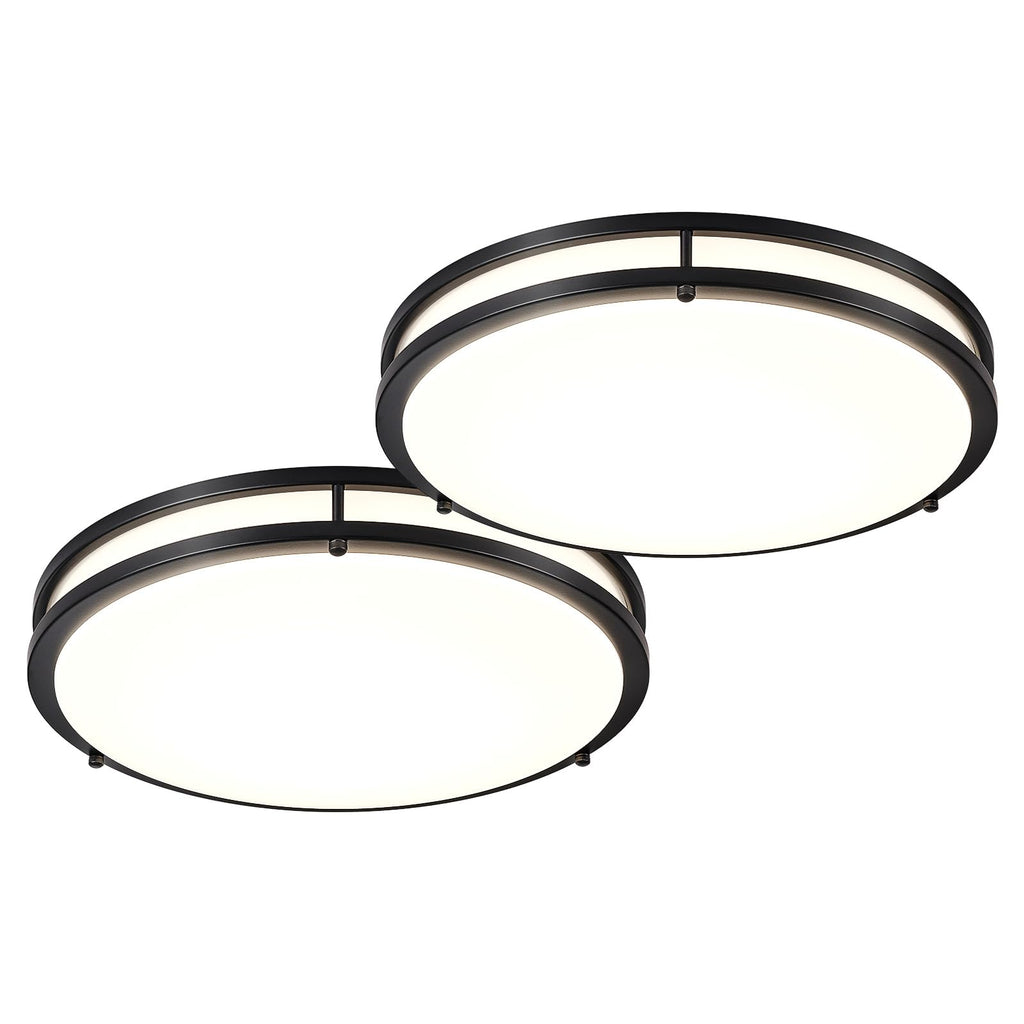 DLLT Flush Mount LED Ceiling Light: 13 Inch 5CCT (3000K-6000K) & Dimmable Ceiling Light Fixtures for Bedroom Hallway - 24W Modern Brushed Nickel Super Bright Kitchen Lighting Fixtures Ceiling