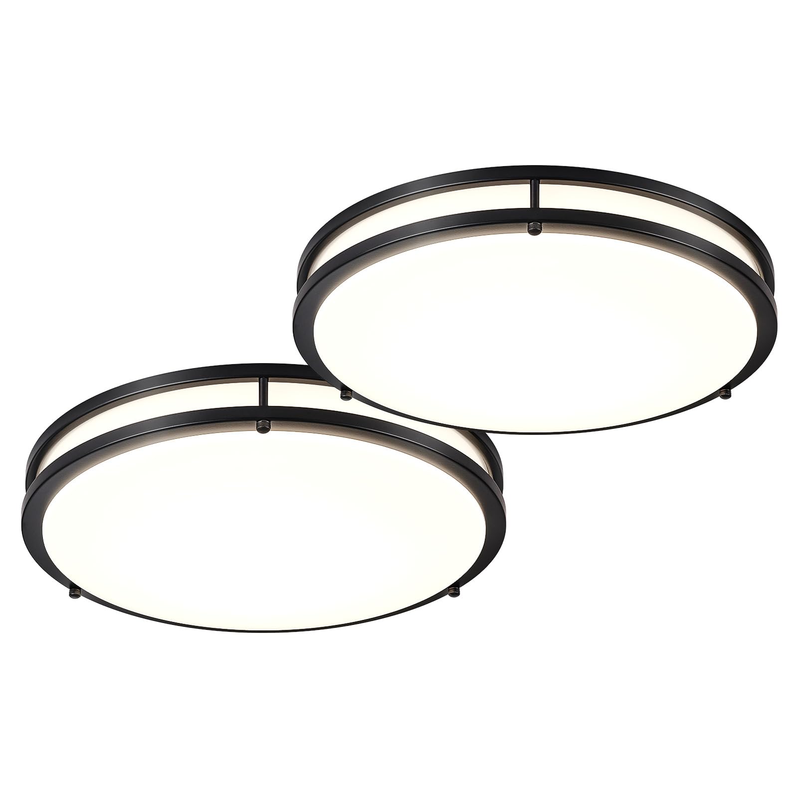 DLLT Flush Mount LED Ceiling Light: 13 Inch 5CCT (3000K-6000K) & Dimmable Ceiling Light Fixtures for Bedroom Hallway - 24W Modern Brushed Nickel Super Bright Kitchen Lighting Fixtures Ceiling