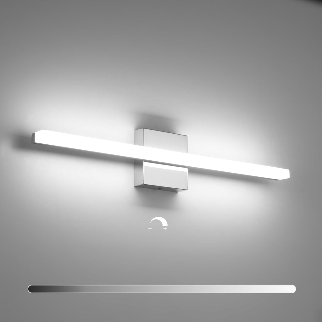 Combuh Modern Bathroom Light Fixtures Over Mirror Vanity Lighting Gentle, 16 Inch 9W Led Chrome Small Restroom Wall Lamps Bar for Bathroom Linear Modernas Lámparas Luces para Baño Cool White 6000K