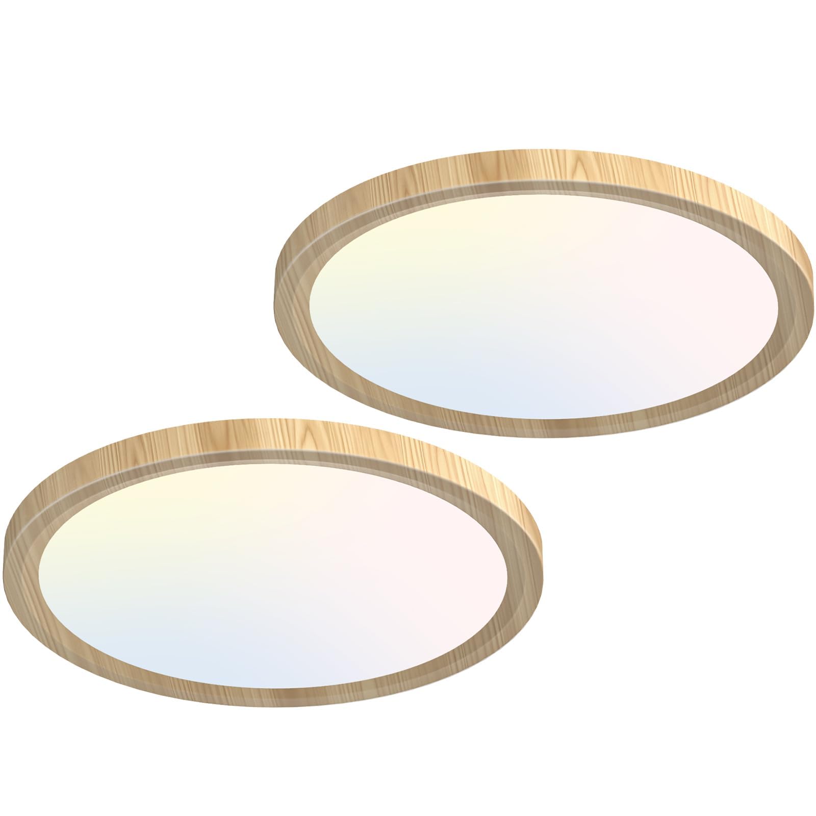 zemty 6Pack 12-Inch LED Flush Mount Ceiling Lights, 24W 3200Lumens 5 CCT Adjustable (3000K-6500K), Round Bright Light Fixture for Bedroom Kitchen Bathroom Hallway Closet(White)
