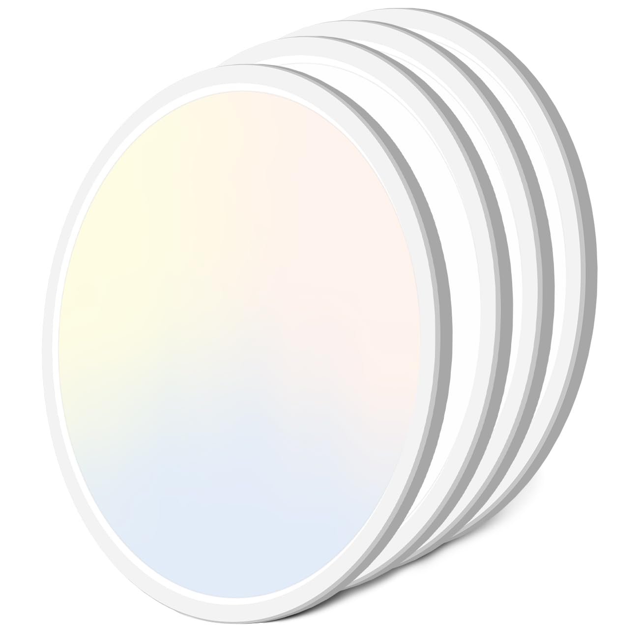 zemty 6Pack 12-Inch LED Flush Mount Ceiling Lights, 24W 3200Lumens 5 CCT Adjustable (3000K-6500K), Round Bright Light Fixture for Bedroom Kitchen Bathroom Hallway Closet(White)