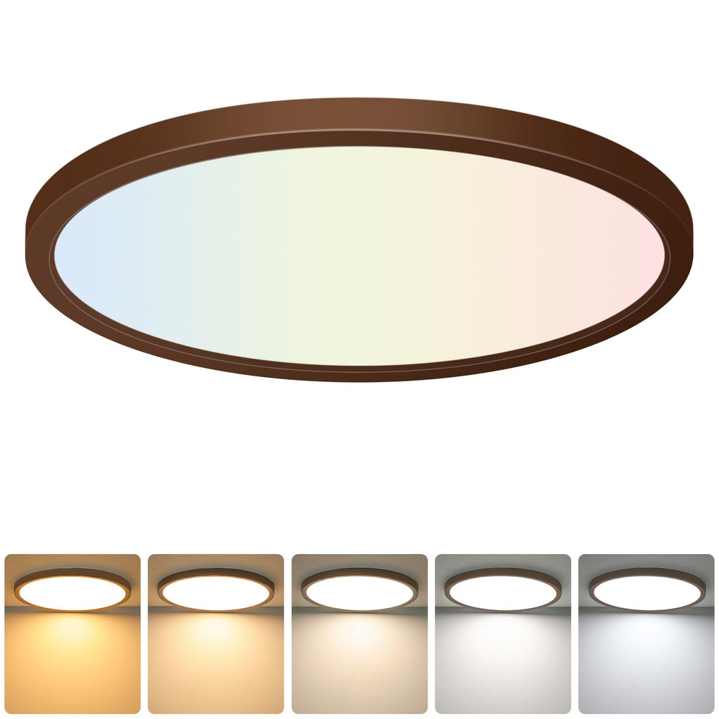 Brightever 4Pack LED Flush Mount Ceiling Light Fixture, 12 Inch 24W, Super Slim 0.67 Inch, 3200LM, Dimmable & 2700K-6500K 5 Color Selectable LED Ceiling Lights for Bedroom