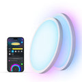Govee Smart Ceiling Light, RGBIC LED Ceiling Light Fixture, 2400LM Flush Mount Light Fixture, DIY Colors, Works with Alexa, 2700K-6500K Lights for Bedroom, Living Room,12 Inch, 1 Pack (White)