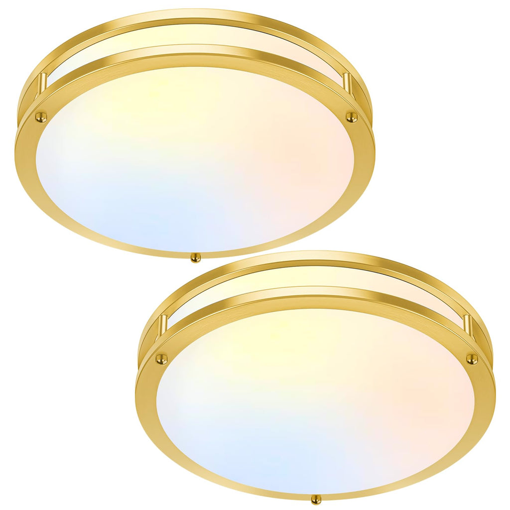 36W LED Ceiling Lights 3600lm Super Bright, Dimmable Flush Mount Light Fixtures 6500K/5000K/4000K/3000K/2700K Adjusted Modern Ceiling Lights 2PACK, 13 Inch Ceiling Lamps for Bedroom Kitchen, Nickle