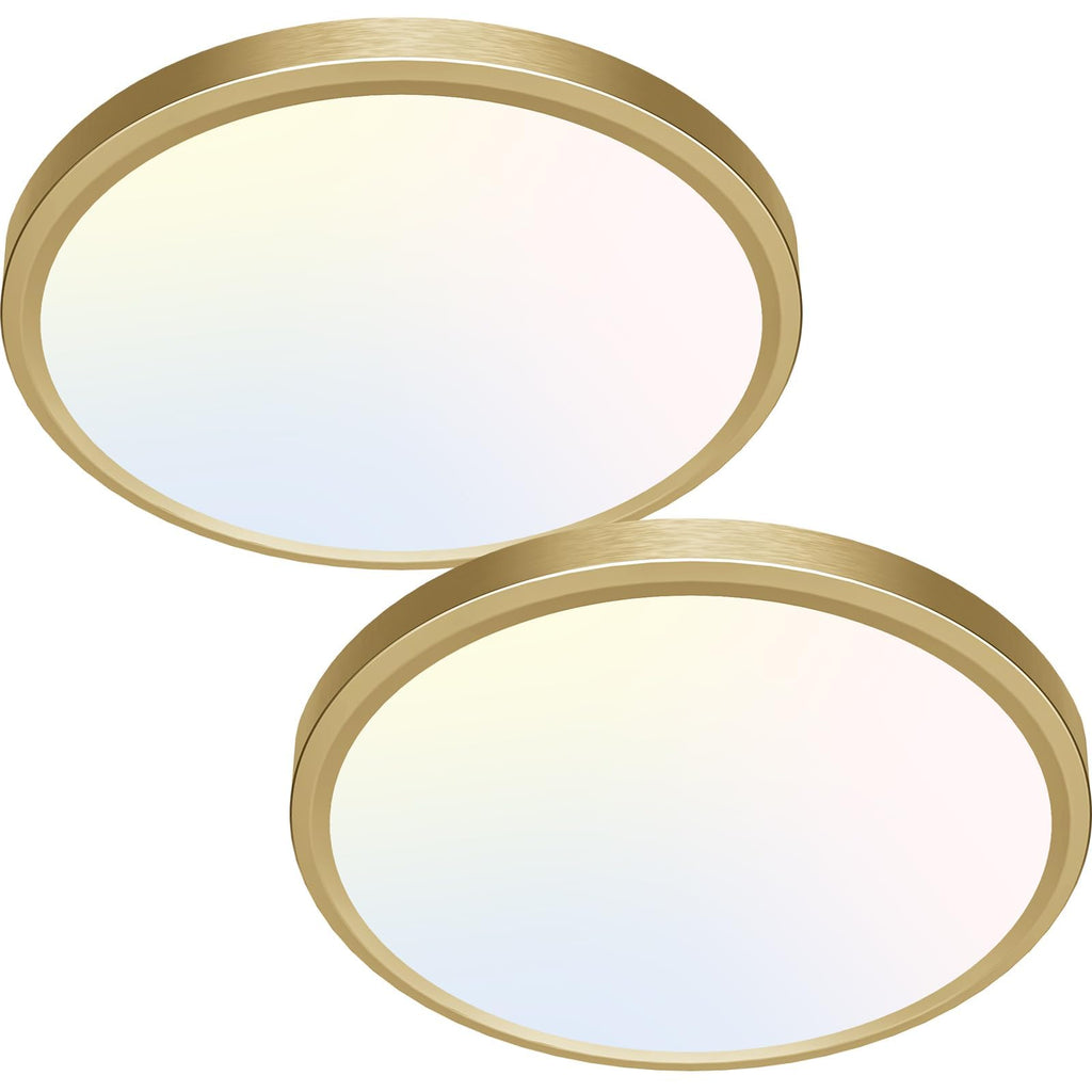 zemty 6Pack 12-Inch LED Flush Mount Ceiling Lights, 24W 3200Lumens 5 CCT Adjustable (3000K-6500K), Round Bright Light Fixture for Bedroom Kitchen Bathroom Hallway Closet(White)