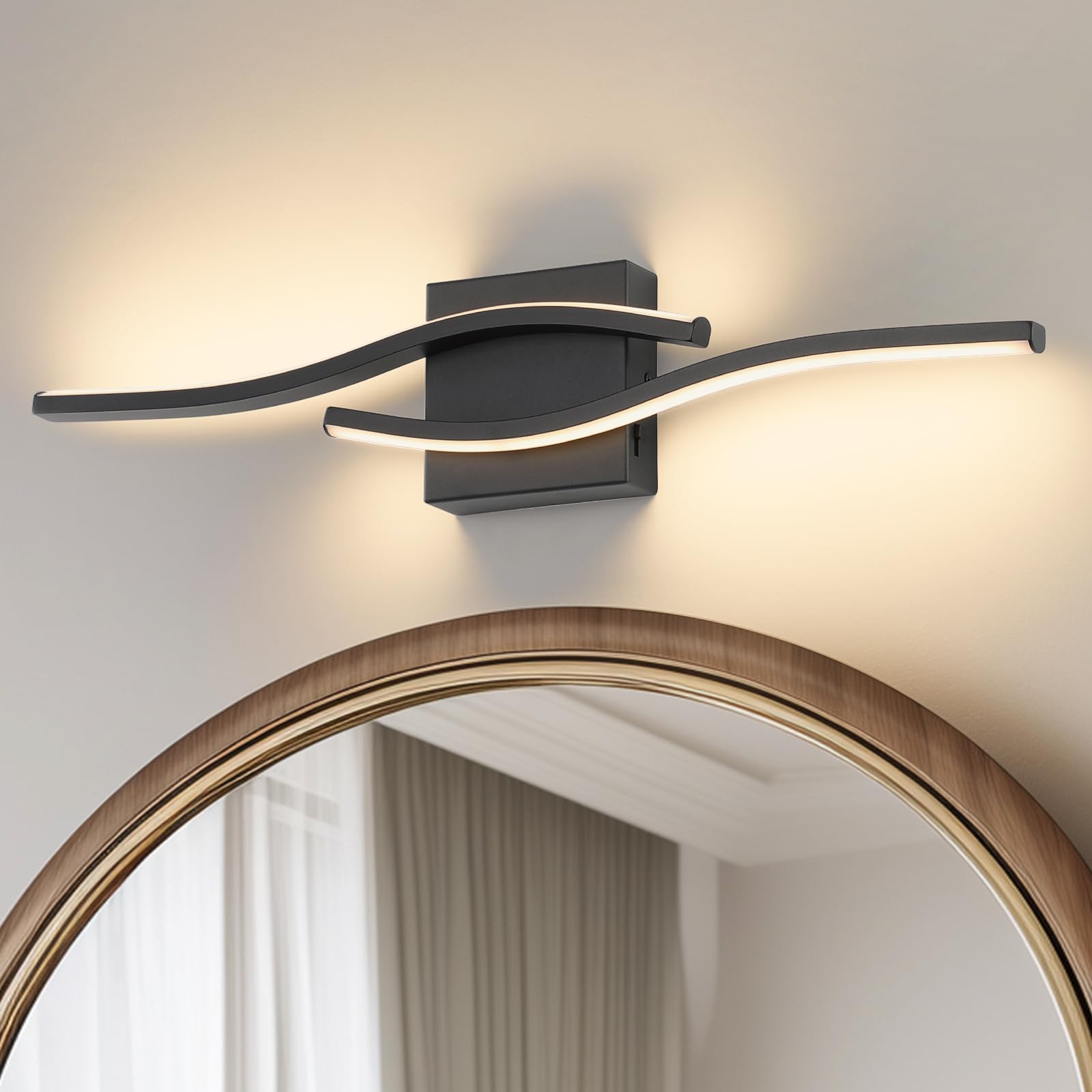 Joossnwell Brushed Nickel Bathroom Vanity Lights Fixtures Over Mirror 5CCT Dimmable Bathroom Light Fixture Modern Vanity Lighting Bar Led Bath Vanity Light 23 Inch Wall Lamp