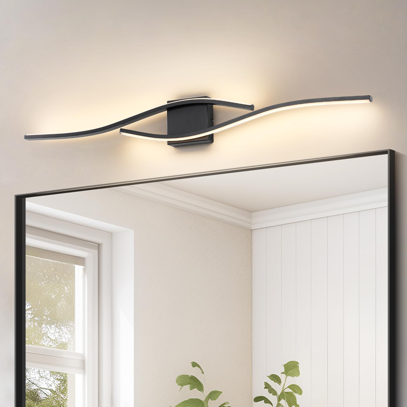 Joossnwell Brushed Nickel Bathroom Vanity Lights Fixtures Over Mirror 5CCT Dimmable Bathroom Light Fixture Modern Vanity Lighting Bar Led Bath Vanity Light 23 Inch Wall Lamp