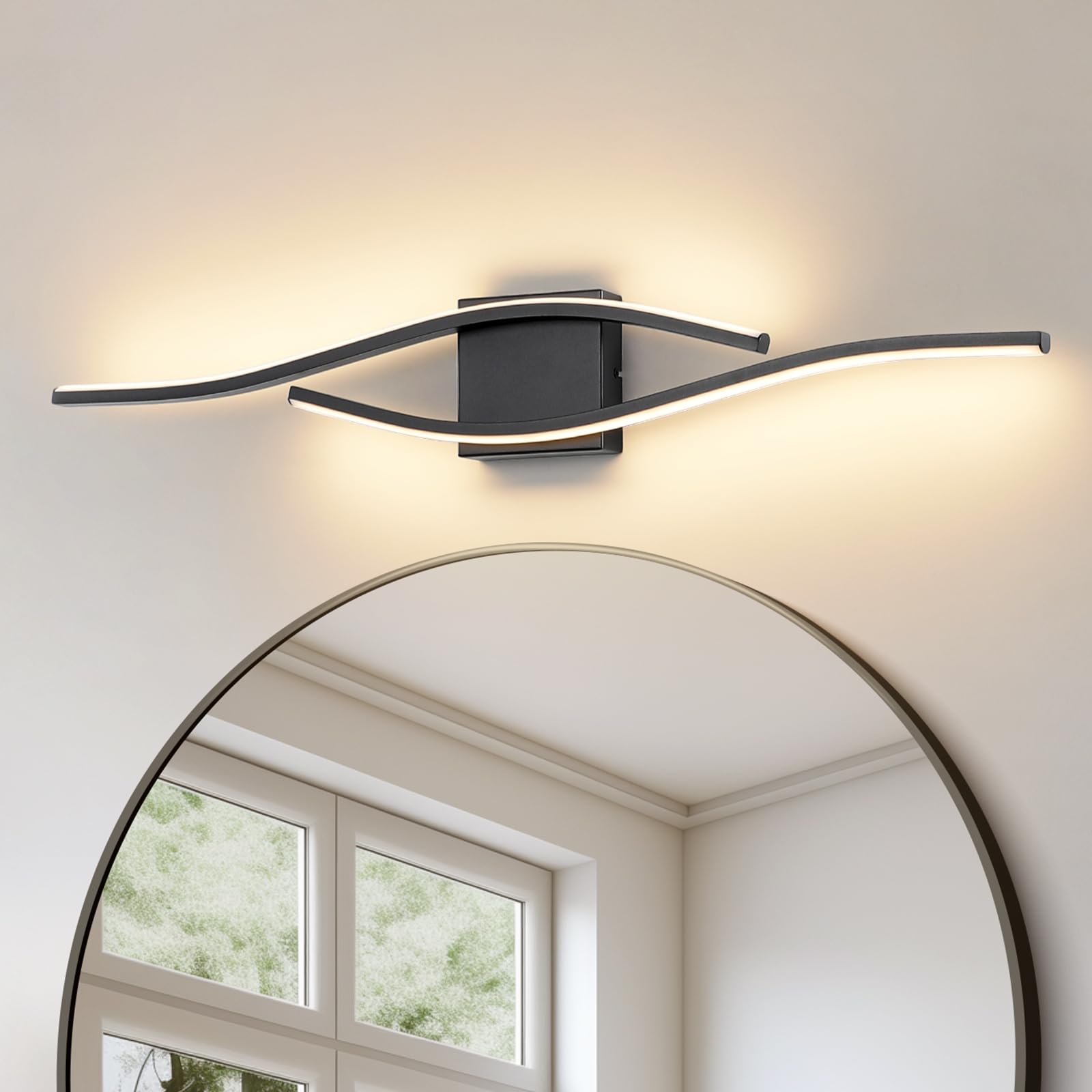 Joossnwell Brushed Nickel Bathroom Vanity Lights Fixtures Over Mirror 5CCT Dimmable Bathroom Light Fixture Modern Vanity Lighting Bar Led Bath Vanity Light 23 Inch Wall Lamp