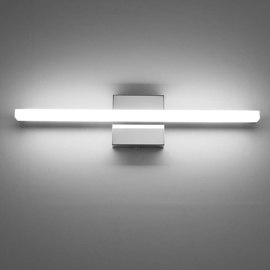 Combuh Modern Bathroom Light Fixtures Over Mirror Vanity Lighting Gentle, 16 Inch 9W Led Chrome Small Restroom Wall Lamps Bar for Bathroom Linear Modernas Lámparas Luces para Baño Cool White 6000K