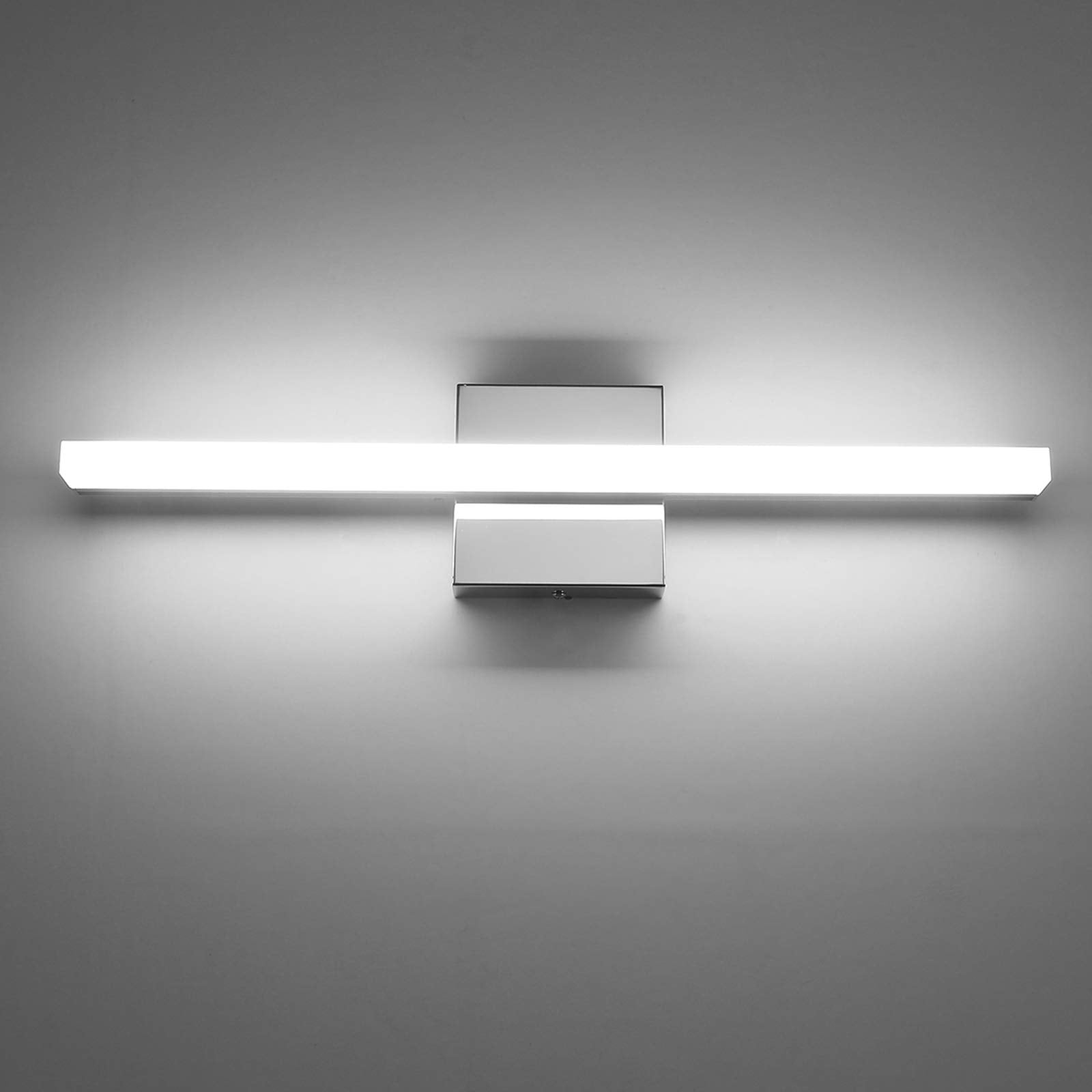 Combuh Modern Bathroom Light Fixtures Over Mirror Vanity Lighting Gentle, 16 Inch 9W Led Chrome Small Restroom Wall Lamps Bar for Bathroom Linear Modernas Lámparas Luces para Baño Cool White 6000K