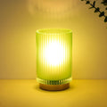 Amber Glass Battery Operated Cordless Table Lamp with Timer, Warm LED Bedside Lamp for Bedroom Bathroom