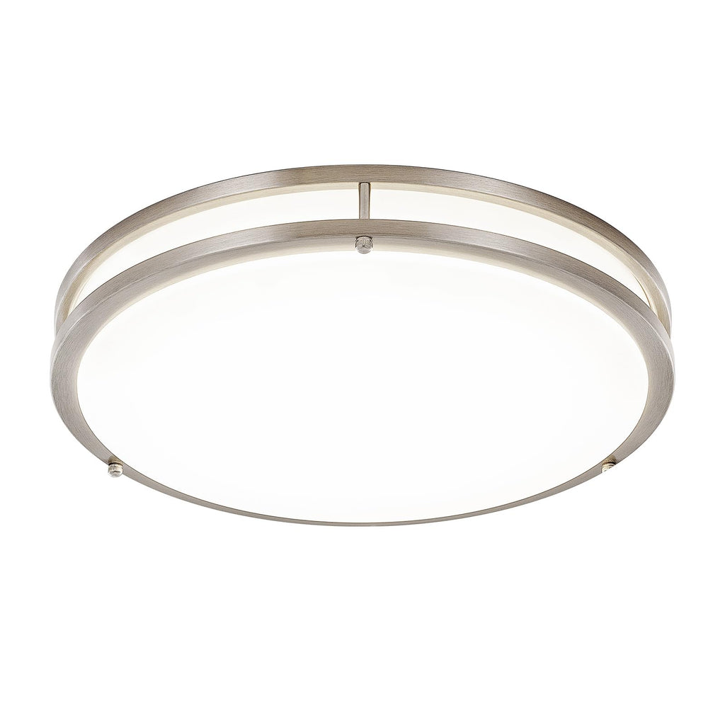 DLLT Flush Mount LED Ceiling Light: 13 Inch 5CCT (3000K-6000K) & Dimmable Ceiling Light Fixtures for Bedroom Hallway - 24W Modern Brushed Nickel Super Bright Kitchen Lighting Fixtures Ceiling