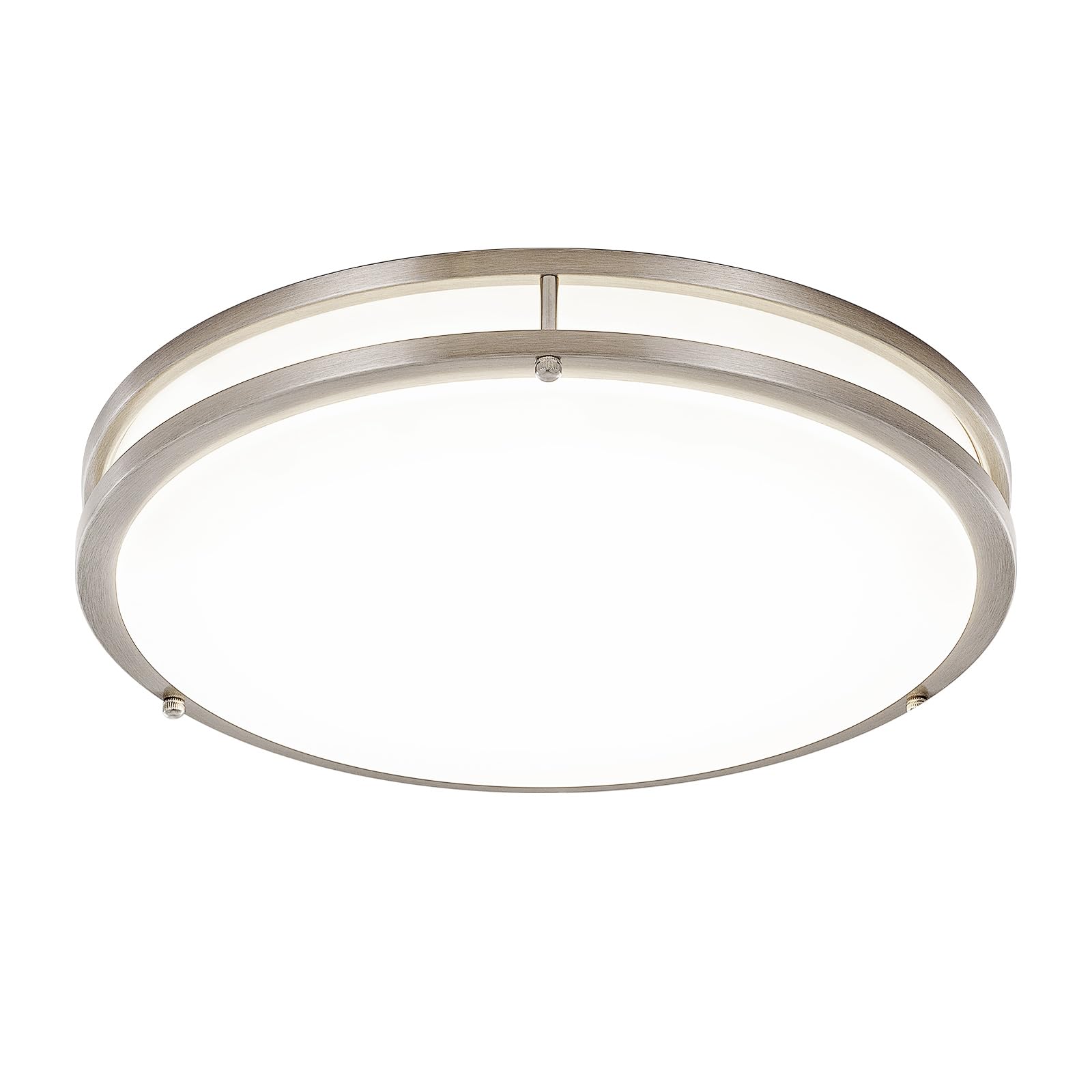 DLLT Flush Mount LED Ceiling Light: 13 Inch 5CCT (3000K-6000K) & Dimmable Ceiling Light Fixtures for Bedroom Hallway - 24W Modern Brushed Nickel Super Bright Kitchen Lighting Fixtures Ceiling