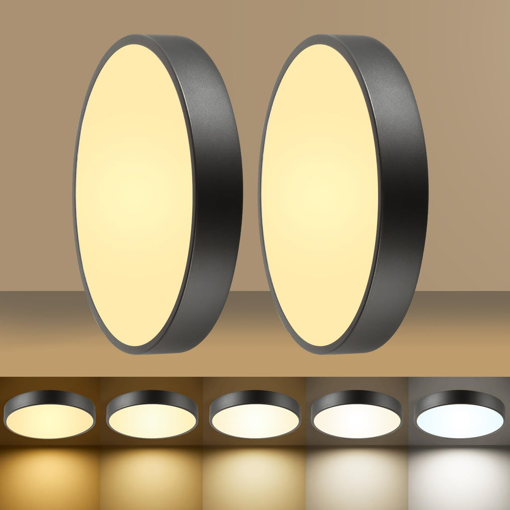 12 Inch Gold Dimmable LED Flush Mount Ceiling Light 24W 5CCT for Bedroom Kitchen Hallway