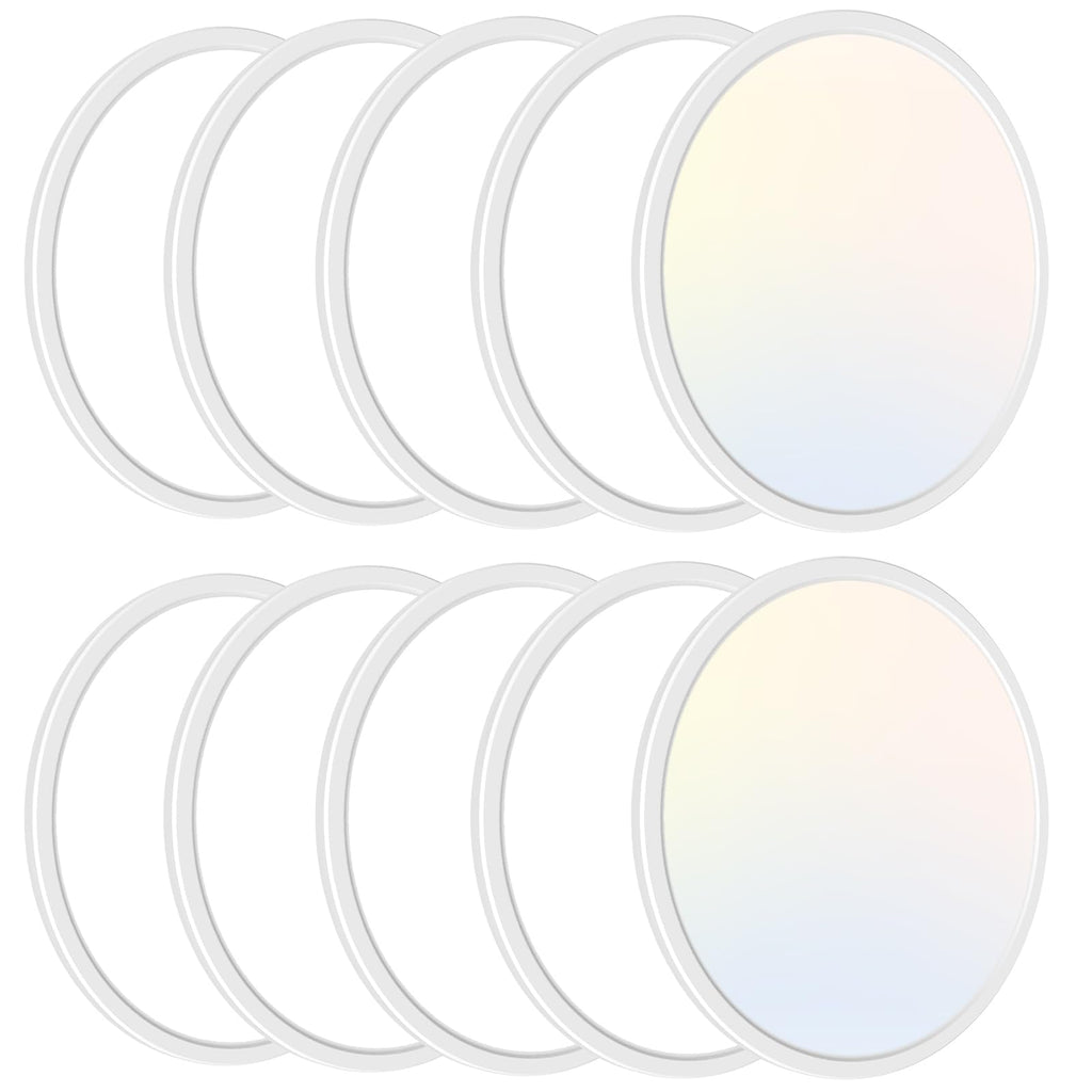 zemty 6Pack 12-Inch LED Flush Mount Ceiling Lights, 24W 3200Lumens 5 CCT Adjustable (3000K-6500K), Round Bright Light Fixture for Bedroom Kitchen Bathroom Hallway Closet(White)