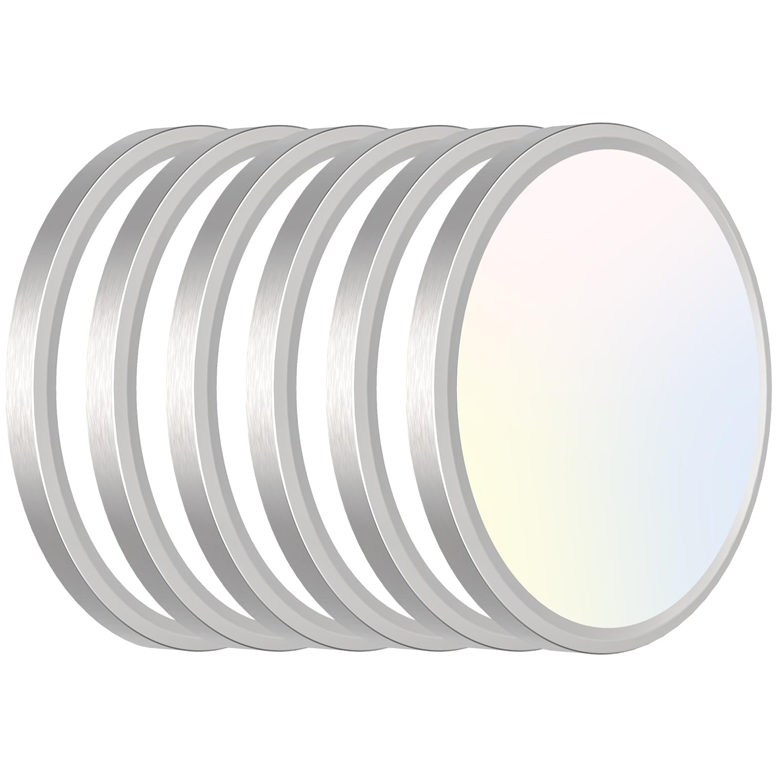 zemty 6Pack 12-Inch LED Flush Mount Ceiling Lights, 24W 3200Lumens 5 CCT Adjustable (3000K-6500K), Round Bright Light Fixture for Bedroom Kitchen Bathroom Hallway Closet(White)
