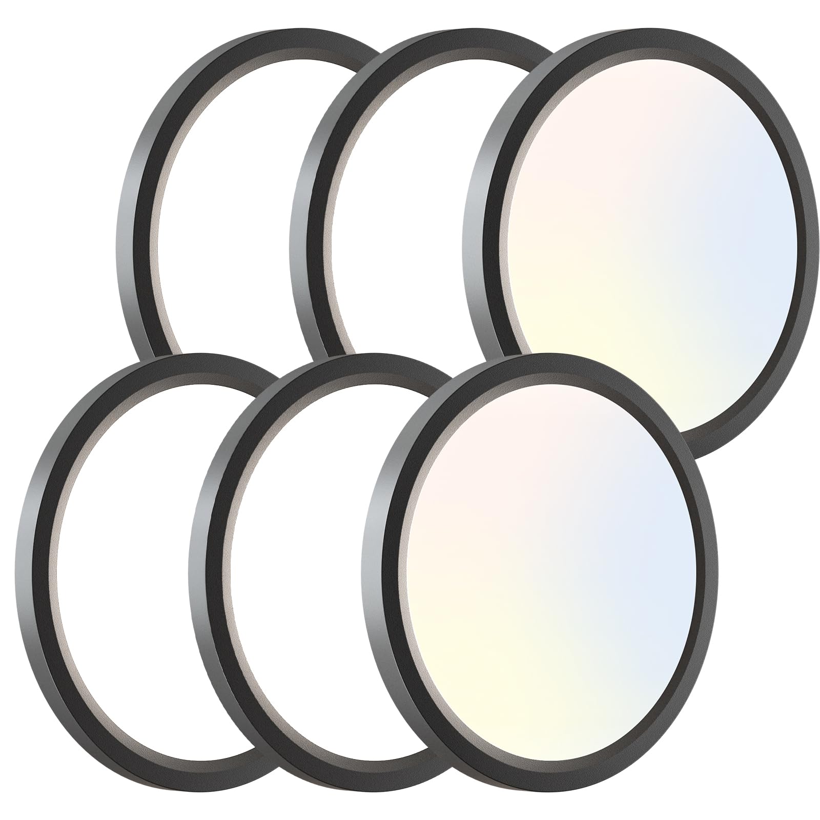 zemty 6Pack 12-Inch LED Flush Mount Ceiling Lights, 24W 3200Lumens 5 CCT Adjustable (3000K-6500K), Round Bright Light Fixture for Bedroom Kitchen Bathroom Hallway Closet(White)