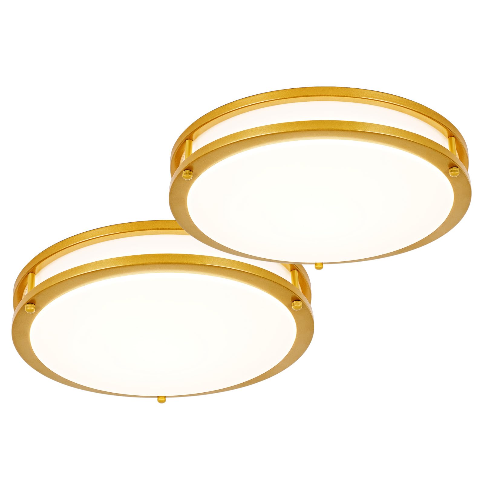 DLLT Flush Mount LED Ceiling Light: 13 Inch 5CCT (3000K-6000K) & Dimmable Ceiling Light Fixtures for Bedroom Hallway - 24W Modern Brushed Nickel Super Bright Kitchen Lighting Fixtures Ceiling