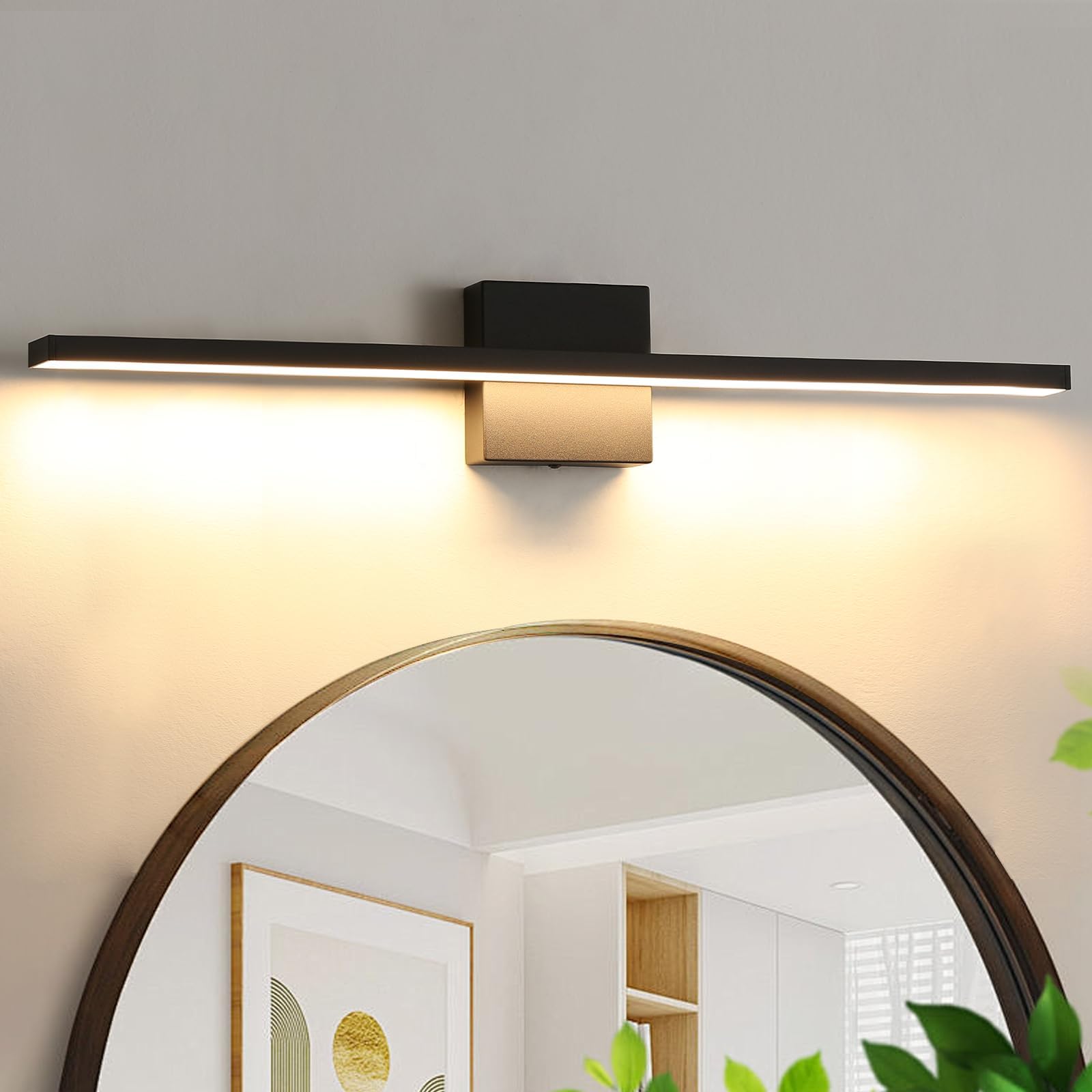 Brushed Gold Vanity Light 16 Inch Modern Bathroom Light Fixtures 14W Wall Vanity Lamp Over Mirror, Dimmable 5CCT LED Wall Sconce for Bedroom Cabinets UL Certificated