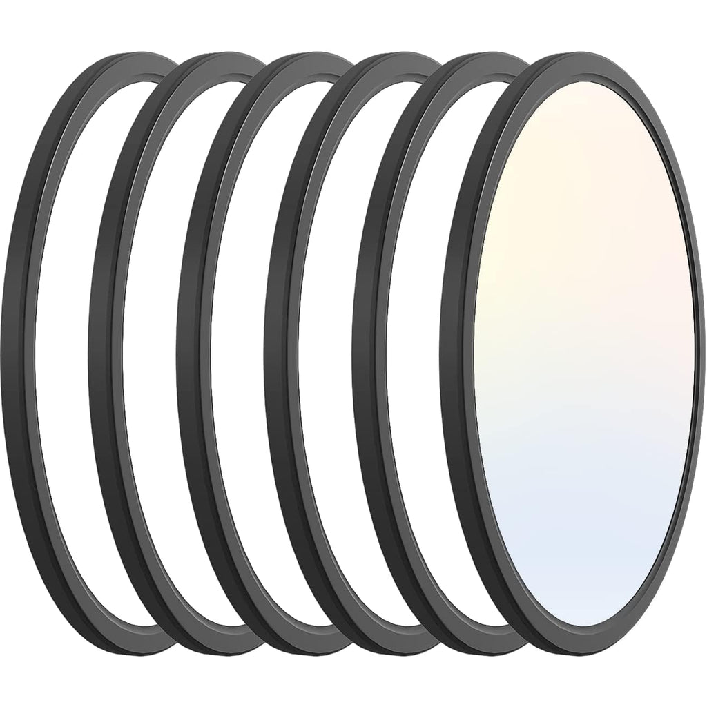 zemty 6Pack 12-Inch LED Flush Mount Ceiling Lights, 24W 3200Lumens 5 CCT Adjustable (3000K-6500K), Round Bright Light Fixture for Bedroom Kitchen Bathroom Hallway Closet(White)
