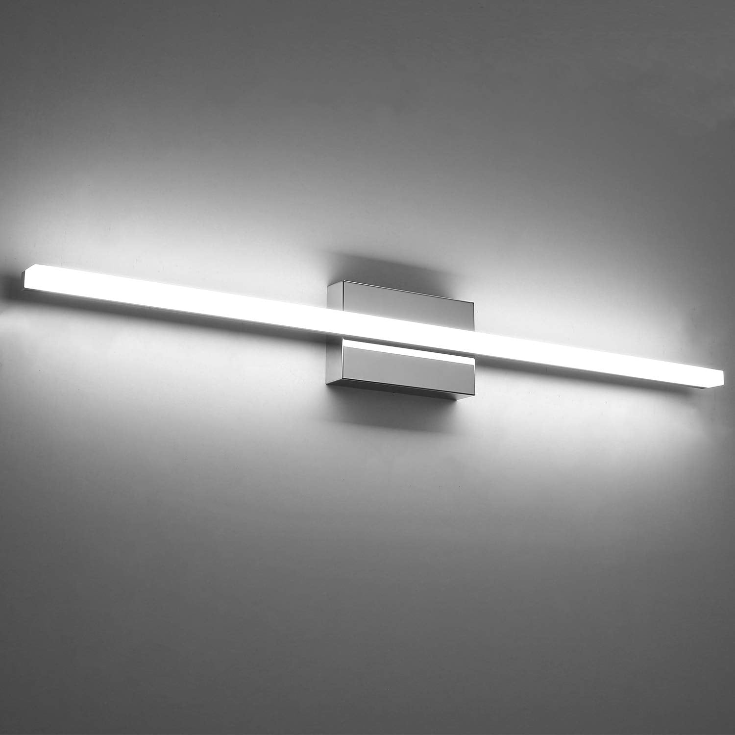 Combuh Modern Bathroom Light Fixtures Over Mirror Vanity Lighting Gentle, 16 Inch 9W Led Chrome Small Restroom Wall Lamps Bar for Bathroom Linear Modernas Lámparas Luces para Baño Cool White 6000K