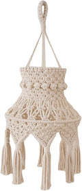 Macrame Lamp Shade Bohemian Hanging Lampshade Woven E27 Ceiling Light Cover for Bedroom Living Room Soft Decor