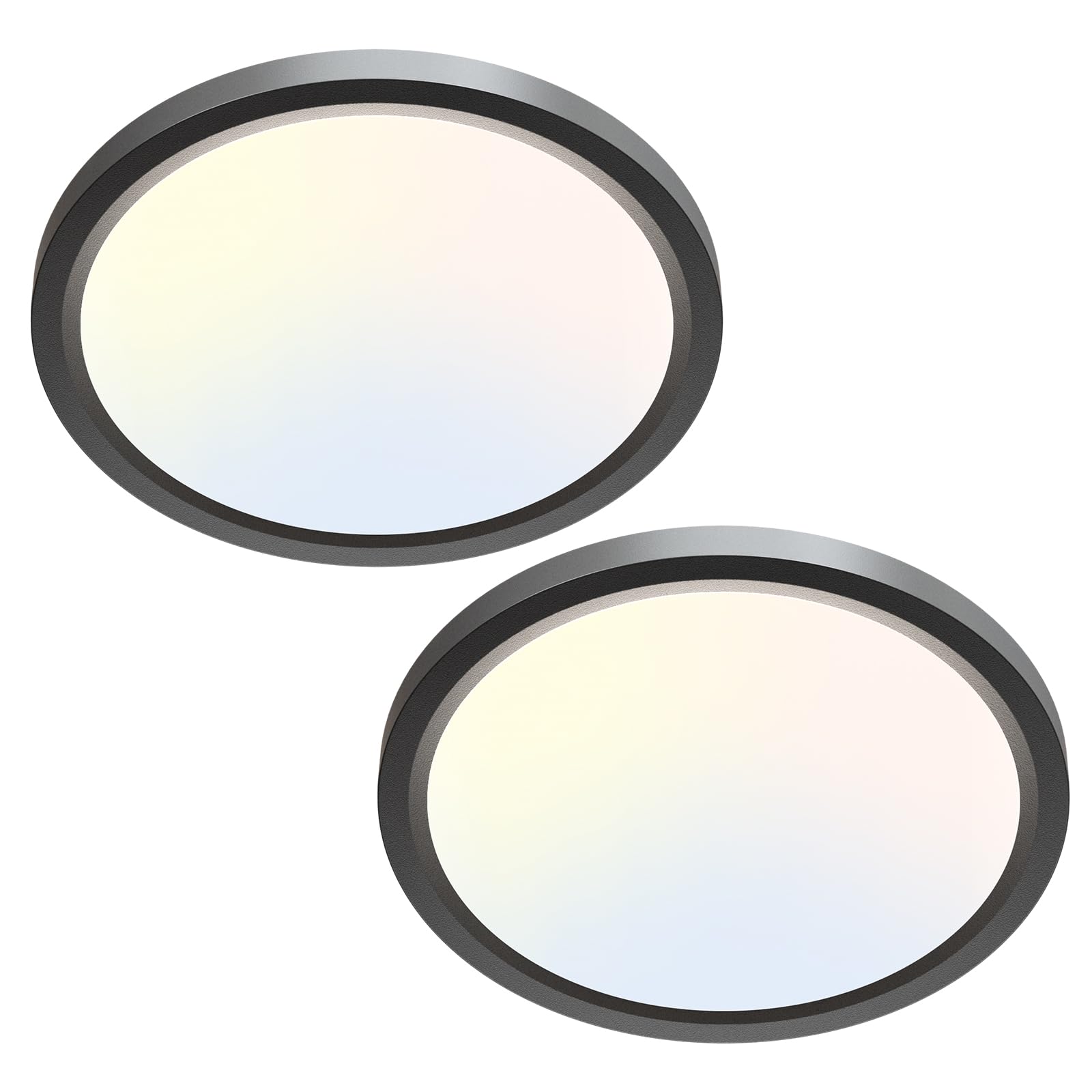 zemty 6Pack 12-Inch LED Flush Mount Ceiling Lights, 24W 3200Lumens 5 CCT Adjustable (3000K-6500K), Round Bright Light Fixture for Bedroom Kitchen Bathroom Hallway Closet(White)