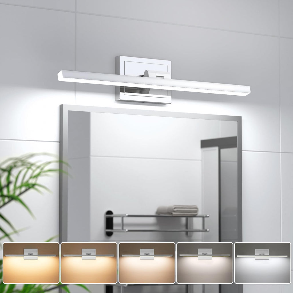 VOLISUN Modern Bathroom Vanity Light 48 inch, Rotatable, 30W Dimmable 5CCT Led Bathroom Light Fixture Over Mirror, Black Bar Vanity Light for Bathroom Mirror Cabinets-ETL Certificated