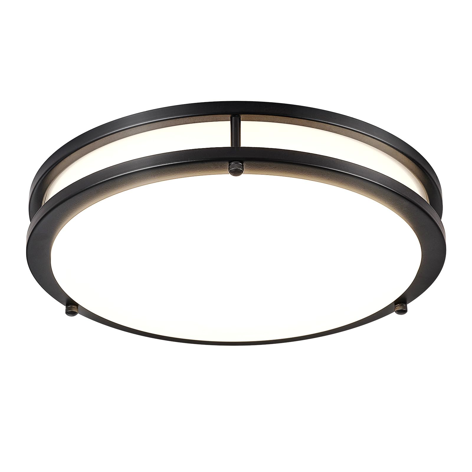 DLLT Flush Mount LED Ceiling Light: 13 Inch 5CCT (3000K-6000K) & Dimmable Ceiling Light Fixtures for Bedroom Hallway - 24W Modern Brushed Nickel Super Bright Kitchen Lighting Fixtures Ceiling