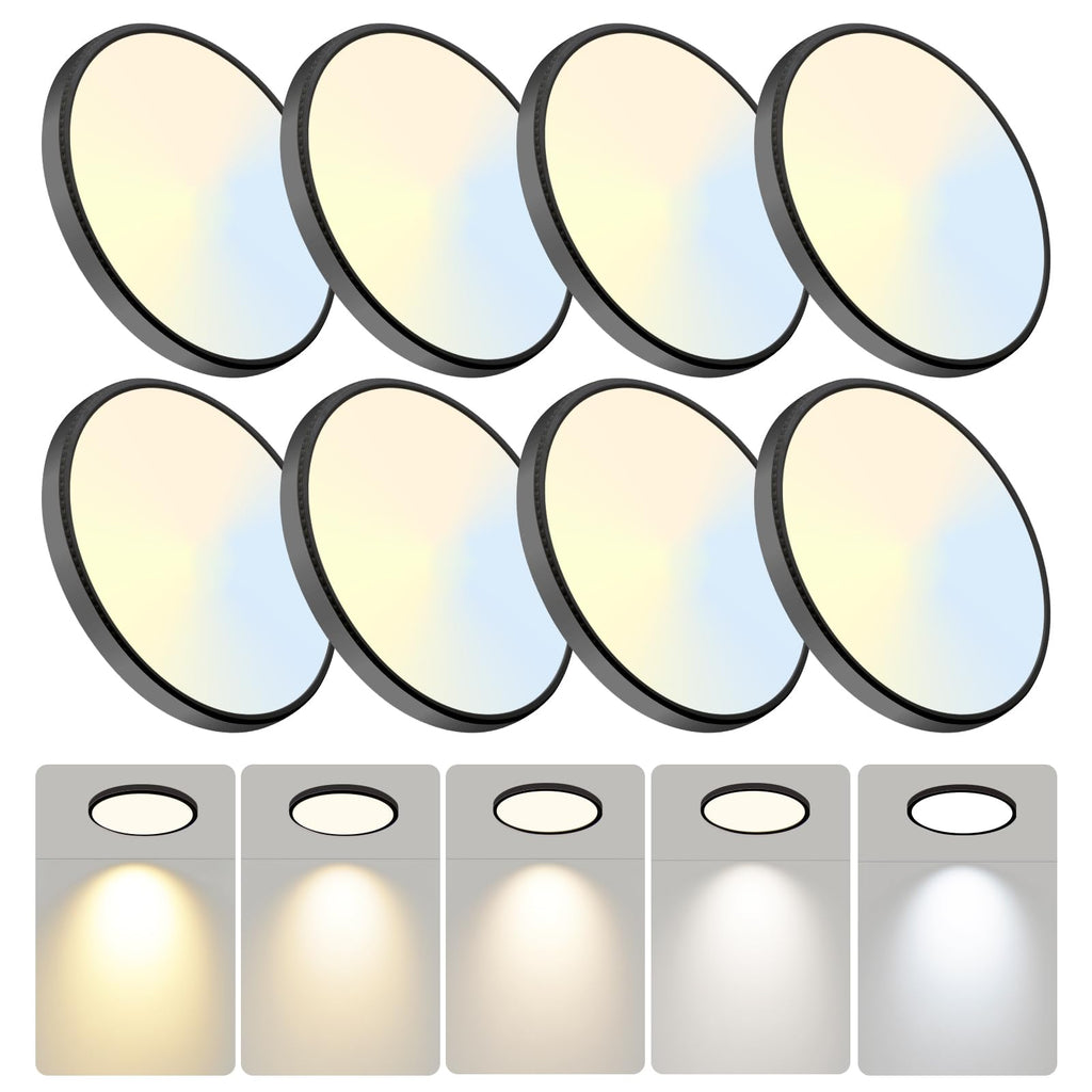WKONCLDY 6PACK 3200lm LED Flush Mount Ceiling Light, Super Slim 12 inch LED Ceiling Light, 5000K Daylight LED Ceiling Light for Bedroom, Living Room, Dining Room, Garage and Office (White, Six Pack)
