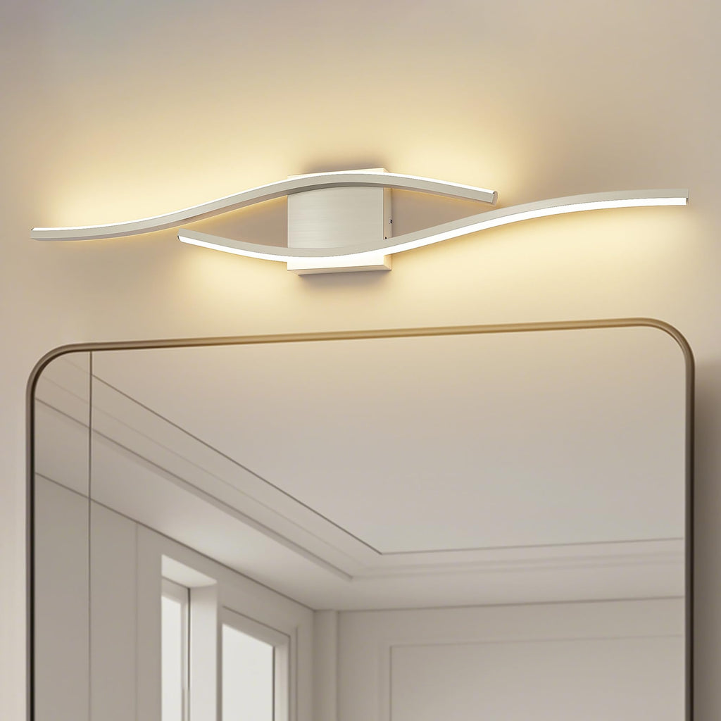 Joossnwell Brushed Nickel Bathroom Vanity Lights Fixtures Over Mirror 5CCT Dimmable Bathroom Light Fixture Modern Vanity Lighting Bar Led Bath Vanity Light 23 Inch Wall Lamp