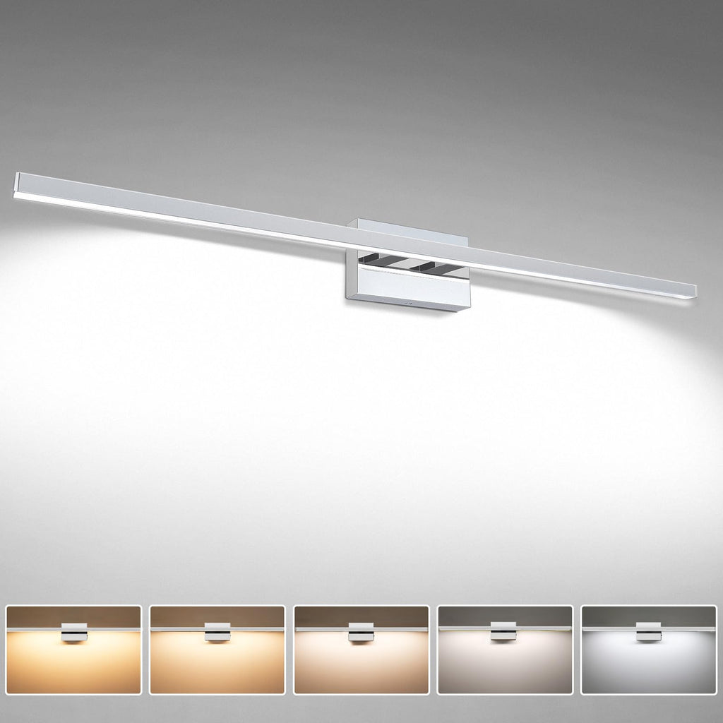 VOLISUN Modern Bathroom Vanity Light 23.6 inch, 14W Dimmable 5CCT Led Bathroom Light Fixture Over Mirror, Black Bar Vanity Light for Bathrooms Mirror Cabinets Bedroom-ETL Certificated