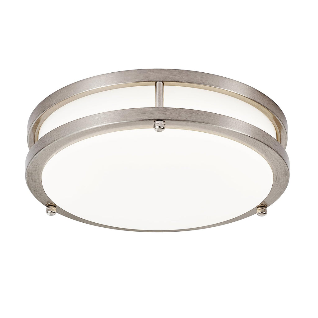 DLLT Flush Mount LED Ceiling Light: 13 Inch 5CCT (3000K-6000K) & Dimmable Ceiling Light Fixtures for Bedroom Hallway - 24W Modern Brushed Nickel Super Bright Kitchen Lighting Fixtures Ceiling