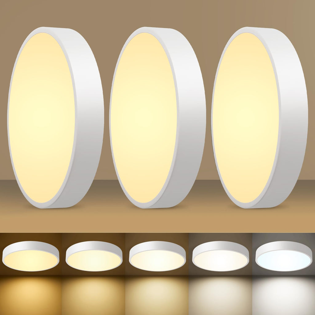 12 Inch Gold Dimmable LED Flush Mount Ceiling Light 24W 5CCT for Bedroom Kitchen Hallway