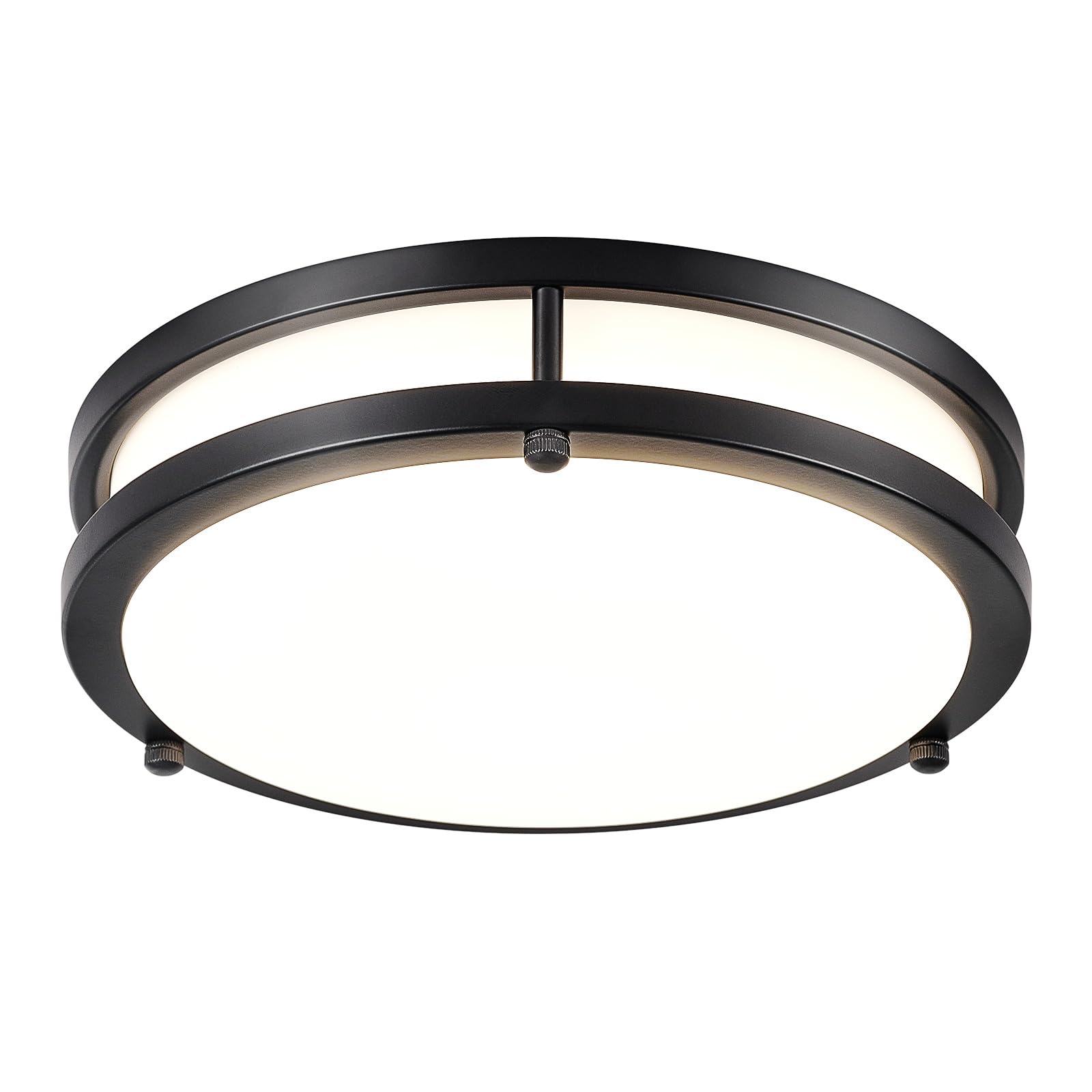 DLLT Flush Mount LED Ceiling Light: 13 Inch 5CCT (3000K-6000K) & Dimmable Ceiling Light Fixtures for Bedroom Hallway - 24W Modern Brushed Nickel Super Bright Kitchen Lighting Fixtures Ceiling