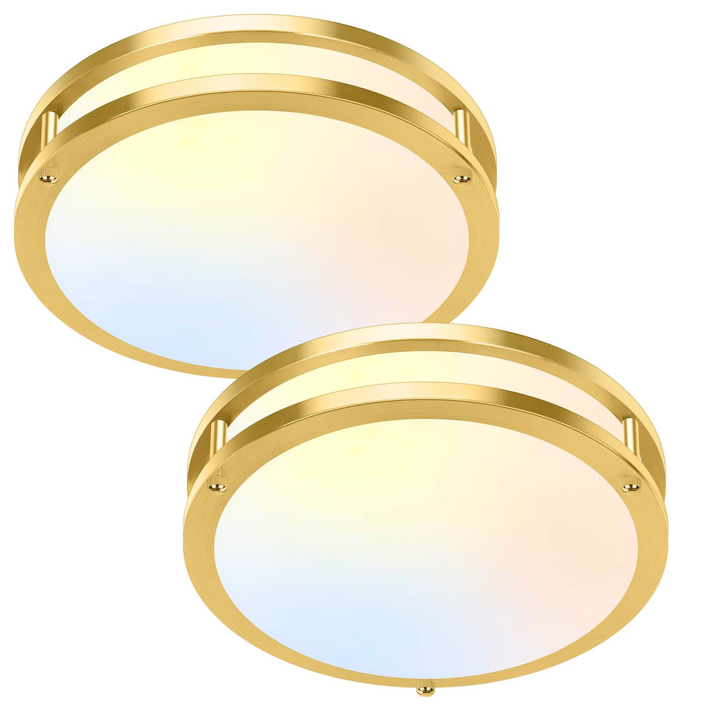36W LED Ceiling Lights 3600lm Super Bright, Dimmable Flush Mount Light Fixtures 6500K/5000K/4000K/3000K/2700K Adjusted Modern Ceiling Lights 2PACK, 13 Inch Ceiling Lamps for Bedroom Kitchen, Nickle