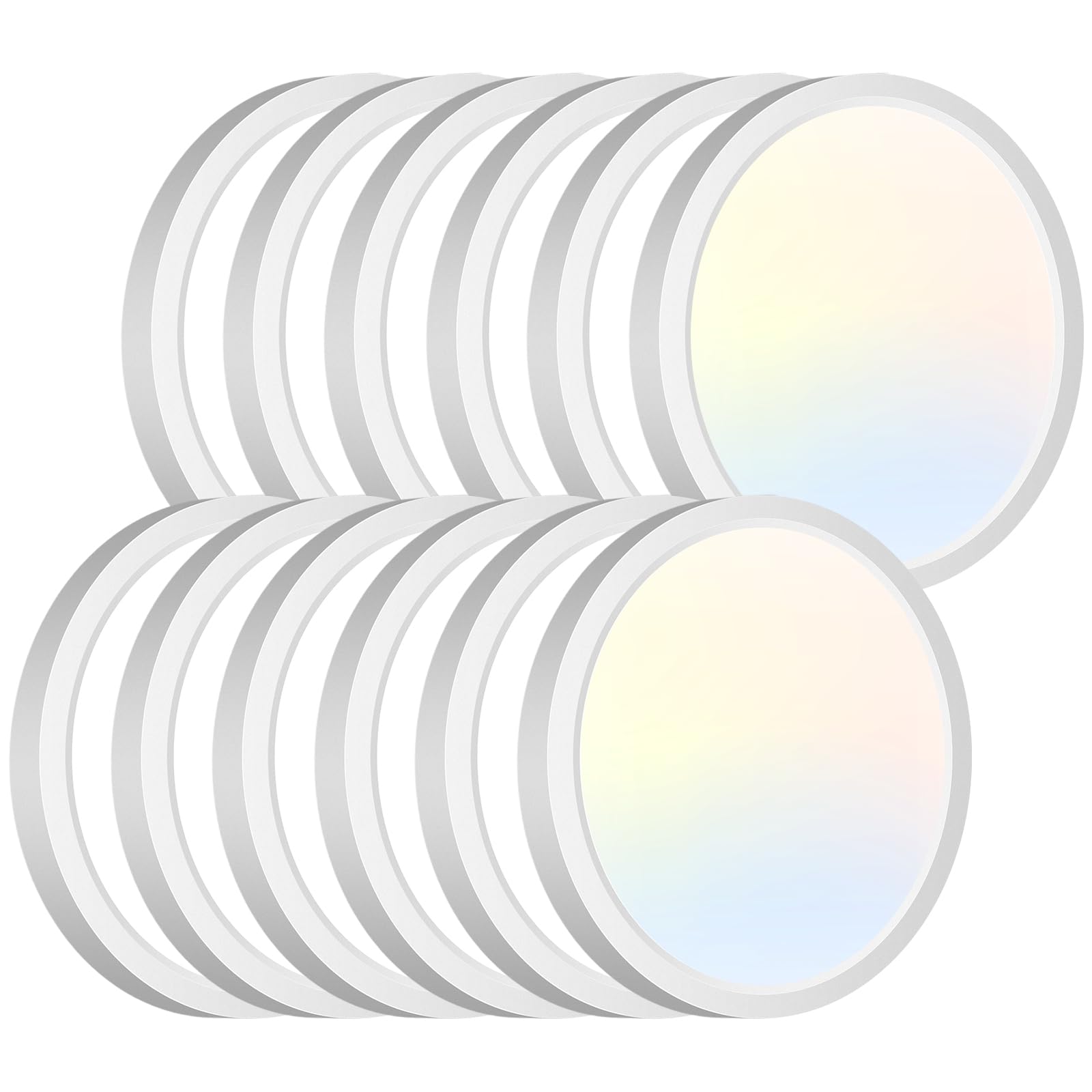 zemty 6Pack 12-Inch LED Flush Mount Ceiling Lights, 24W 3200Lumens 5 CCT Adjustable (3000K-6500K), Round Bright Light Fixture for Bedroom Kitchen Bathroom Hallway Closet(White)