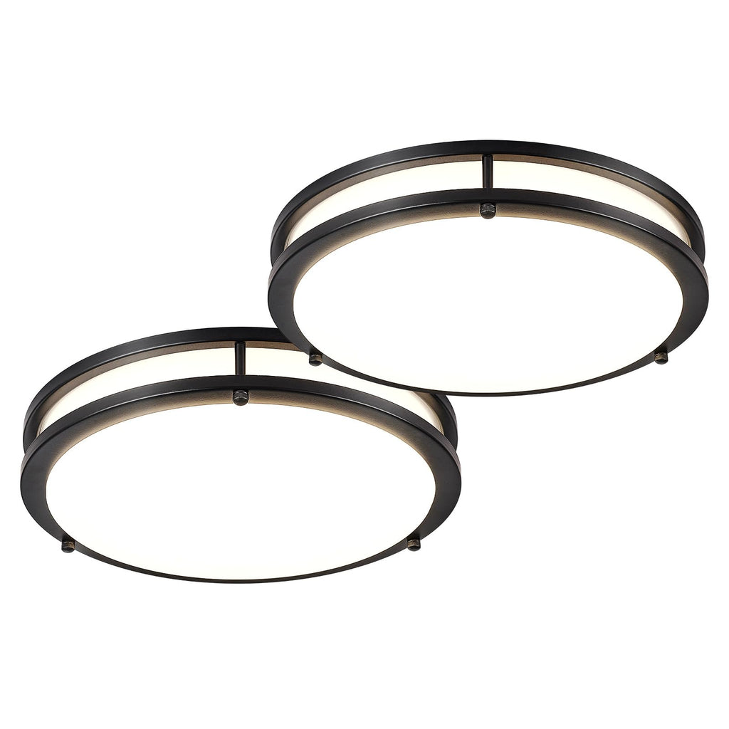 DLLT Flush Mount LED Ceiling Light: 13 Inch 5CCT (3000K-6000K) & Dimmable Ceiling Light Fixtures for Bedroom Hallway - 24W Modern Brushed Nickel Super Bright Kitchen Lighting Fixtures Ceiling